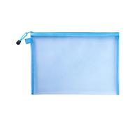 Pochette Plastique Zippée Sac de fichiers en A4 A5 A6, sac d'information papier Test à fermeture éclair transparente, stylo d'étudiant bureau, rangement Puzzle(BLUE,A4(33.5X24cm))