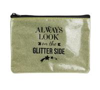 Pochette plate 'Messages Paillettes' doré (always look on the glitter side) - 19x12.8 cm [Q4389]