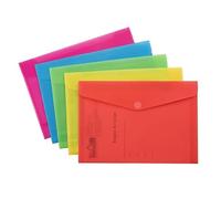 Pochette polypro à scratch 12,5 x 22,5 cm ROSE