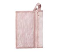 Pochette portable en maille, trousse de toilette à fermeture éclair, conteneur de voyage avec fermeture éclair, pochette de voyage de grande capacité, sac à cosmétiques avec filet souple, rangement de