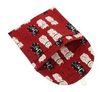 Pochette Portable pour Serviettes Hygiéniques, Chat Amulette Rouge | Rangement Discret Multi-usage, Coton, Format Compact, pour Bureaux et Tourisme, Style Mignon