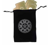 Pochette porte-cartes Tarot - Pochette à bijoux durable Mystérieux thème Magie Noire,Poche pour carte de tarot avec cordon de serrage pour cartes à jouer Rider Waite Tarot Deck Oracle Cards Tumotsit