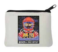 Pochette porte-monnaie en néoprène avec affiche du film « A Space Voyage 2001 » Blanc 10 x 11 cm