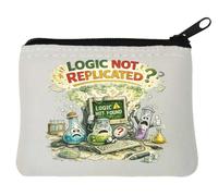Pochette porte-monnaie en néoprène avec explication logique en laboratoire, 10 x 11 cm, blanc