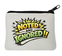 Pochette porte-monnaie en néoprène avec expression audacieuse de sentiment inaperçu 10 x 11 cm Blanc