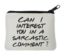 Pochette porte-monnaie en néoprène avec inscription « Can I Interest You in A Sarcastic Comment Question » 10 x 11 cm Blanc, blanc, Taille unique