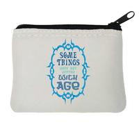 Pochette porte-monnaie en néoprène avec motif graphique « Some Things Just Get Better with Age Blue » - 10 x 11 cm - Blanc