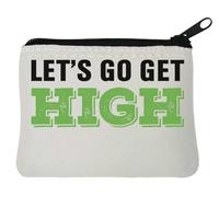 Pochette porte-monnaie en néoprène avec slogan Let's Go Get High Lover 10 x 11 cm Blanc, blanc, Taille unique