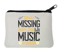 Pochette porte-monnaie en néoprène avec slogan « What's missing from pop music is danger » - Blanc - 10 x 11 cm, blanc, Taille unique
