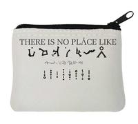 Pochette porte-monnaie en néoprène « There is No Place Like Earth » - 10 x 11 cm - Blanc