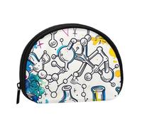 Pochette porte-monnaie imprimée chimie - Mini sac de rangement - Pour femme et fille, Noir , Taille unique, Pochette à monnaie