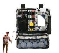 Pochette pour accessoires de golf, sac à fermeture éclair pour objets de valeur, pliable et multifonction pour clés, téléphone portable, marqueur de balle, gants, Kaki, Refer to description