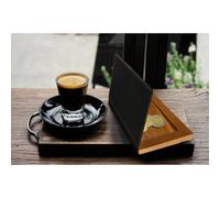 Pochette pour additions WOOD, en cuir et bois, gris