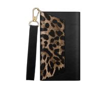 Pochette pour Apple iPhone 12/12 Pro Folio Cassette Clutch avec Sangle Amovible Léopard