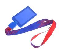 Pochette pour Badge Transparente avec Lanière, Bleu, Plastique | Identification Visible, Mains Dégagées au Travail, Réduit L’usure des Cartes, pour Employés et Visiteurs
