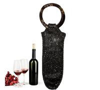 Pochette pour bouteille de vin, sac en strass avec poignée, élégant porte-champagne, sac cadeau élégant mariages, pique-niques et célébrations de vacances, support portable pour dîner et voyage