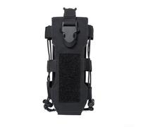 Pochette pour bouteille d'eau avec boucle de suspension et système de suspension à double bouton pour montage sur sac à dos, compatible avec bouteilles standard de 500 ml (noir)