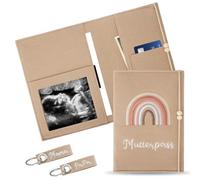Pochette pour Carnet de Maternité en Feutre, Étui de Protection Pour La Maternité avec 2 Porte Clés, Maternité Et Carnet De Santé, Maternité Et Carnet De Santé pour Image Échographique Cadeau