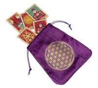 Pochette pour cartes de tarot - Fait à la main - En velours résistant à l'usure - Sac cadeau avec cordon de serrage - Sac de ménage pour runes, cartes Oracle, jeu de tarot standard, violet, flower of