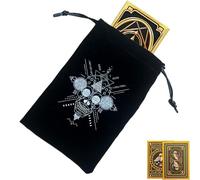 Pochette pour cartes de tarot, pochette à bijoux en flanelle avec cordons de serrage - Pochette pour cartes de tarot - Sac de rangement pour enfants et adultes amateurs de tarot, Nouveau P, Refer to