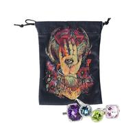 Pochette pour Cartes de Tarot - Pochette de Rangement pour dés avec Cordon de Serrage, Accessoires de Divination pour Les Amateurs de dés de Rune en, débutants, Adolescents, Adultes, fête de