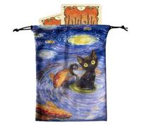 Pochette pour cartes de tarot - Sac à cordon en velours 13 x 18 cm, intérieur doublé doux, fermeture sécurisée, tissu léger et durable | Oracle Deck Storage, Dice Holding, Transport de bijoux