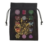 Pochette pour cartes de tarot - Sac de rangement en velours avec cordon de serrage - Porte-cartes de tarot doux, accessoires multifonctionnels, sacs à bijoux Oracle Cards pour fête de Noël, Ztd07-noir