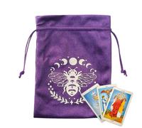 Pochette pour cartes de tarot, sac en velours avec cordon de serrage, 13 x 18 cm, rangement de bijoux, support de dés, design polyvalent, idéal pour les lectures de tarot, les cartes Oracle, les runes