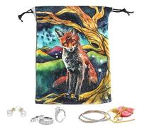 Pochette pour Cartes de Tarot - Sac en Velours Doux avec Cordon de Serrage | support de fournitures de divination | Pochette design de bijoux pour ranger les jeux Oracle, les runes, les dés et les