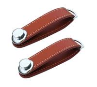 Pochette pour clé de voiture, étui pour portefeuille, chaîne, porte-clés, anneau de collection, organisateur de clés de poche pour femme de ménage, porte-clés intelligent en cuir, 2 pièces, marron