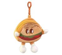 Pochette pour écouteurs - Adorable sac à monnaie, support pour écouteurs en tissu | 2 pièces petit sac à main de protection en peluche hamburger avec des couleurs vives, breloque de sac en peluche élé