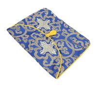 Pochette pour Écritures Bouddhistes Brodée en Brocart Bleu, 900 Pages | Présent Rentrée, Musique et Broderie, de Conservation Portable, Fermeture Facile