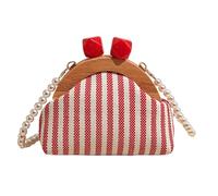 Pochette pour femme - Élégant et mignon à rayures - Sac à main formel | Petite pochette avec chaîne de perles pour mariée, bal, mariage, été, plage, voyage, vacances, travail quotidien