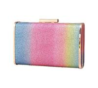 Pochette pour femme - Sac à main pour soirée arc-en-ciel - Sac à main pour femme - Pour fête de mariage - Sac à main à bandoulière - Chaîne d'épaule, Grande couleur arc-en-ciel, One Size