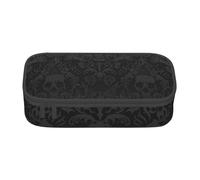 Pochette pour fournitures scolaires et de bureau gothiques, papier peint, crâne, grande capacité, trousse à crayons pour étudiants, papeterie, boîte à crayons, organiseur de bureau avec fermeture