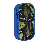 Pochette pour fournitures scolaires et de bureau, grande capacité, basilic, thym, aneth et romarin, trousse à crayons de grande capacité pour étudiants, papeterie, boîte à crayons, organisateur de