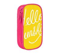Pochette pour fournitures scolaires et de bureau, grande capacité, trousse à crayons Goodlooking Hello Sunshine de grande capacité pour étudiants, papeterie, boîte à crayons, organiseur de bureau avec