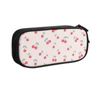 Pochette pour fournitures scolaires et de bureau, jolie cerise rouge douce, grande capacité, trousse à crayons de grande capacité pour étudiants, papeterie, boîte à crayons, organiseur de bureau avec