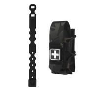Pochette pour Garrot, Pochette Micro-Compacte med Molle, Trousse MéDicale Tactique de Premiers Secours à Ouverture Rapide(Black)