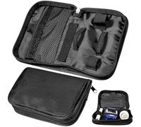 Pochette pour Glucomètre 2 Pièces en Tissu Oxford à Fermeture Éclair | Rangement Compact Noir, Format Sacoche Pratique, pour Déplacements et Bureau, Lot de Deux Style Aléatoire