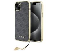 Pochette pour iPhone 15 Plus / iPhone 14 Plus - Guess Hardcase 4G Charms Collection (GUHCP15MGF4GGR) - Gris G