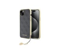 Pochette pour iPhone 15 Plus / iPhone 14 Plus - Guess Hardcase 4G Charms Collection (GUHCP15MGF4GGR) - Gris G