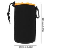 Pochette pour objectif d'appareil photo,pochette en néoprène souple et étanche pour objectif de caméra vidéo,étui pour Canon Sony pour la plupart des appareils photo reflex nu - Type Orange Black L