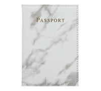 cadorabo Pochette pour Passeport et Carte d'identité en Similicuir Marbre Blanc Gris - Set de 2 Pochettes pour Un Passeport et Une Carte dans Un Design Tendance