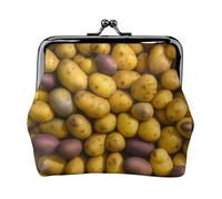 Pochette pour pièces de monnaie Motif pommes de terre pour femme avec fermeture à glissière et mini portefeuille pour cartes et rouge à lèvres