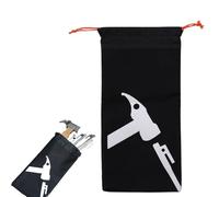 Pochette pour Piquets de Tente,Sac À Piquets De Sol - Pochette en Tissu Oxford À Cordon avec Compartiments De Stockage pour Clous De Sol Plage Neige Sable Toile Hamac