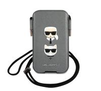 Pochette pour Smartphone 6.1'' à Cordon Saffiano Modèle Karl et Choupette Gris