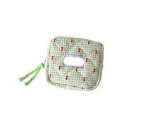 Pochette pour Tampons Sac de Rangement for Serviettes hygiéniques en Forme Cerise, Sac carré for étudiantes Filles, période, Organisateur Quotidien(Green)