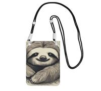 Pochette pour téléphone portable pour femme, sac à main pour téléphone portable, sac à main avec bandoulière noire, pochette de voyage paresseux mon esprit animal