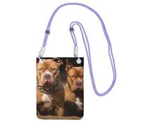 Pochette pour téléphone portable pour femme, sac à main pour téléphone portable, sac à main avec bandoulière violette, pochette de voyage pour chiens Pitbull